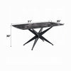Laus Dining Table | 71’’ Crystal Glass Top | Black Geometric Base BM337308