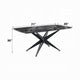 Laus Dining Table | 71’’ Crystal Glass Top | Black Geometric Base BM337308
