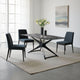 Laus Dining Table | 71" Crystal Glass Top | Black Geometric Base