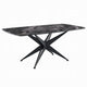 Laus Dining Table | 71" Crystal Glass Top | Black Geometric Base