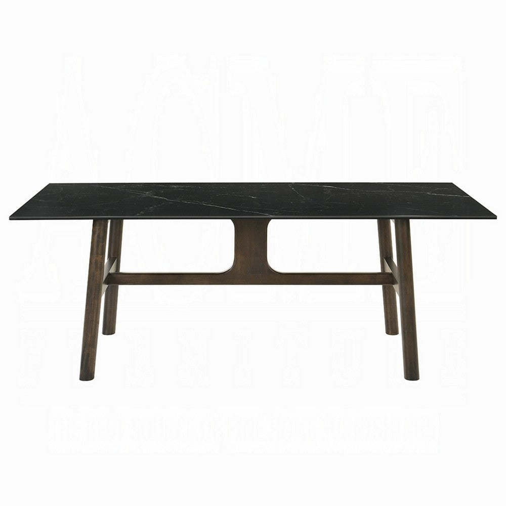 Eny Dining Table | 71’’ Ceramic Rectangular Top | Walnut Brown Wood BM337309