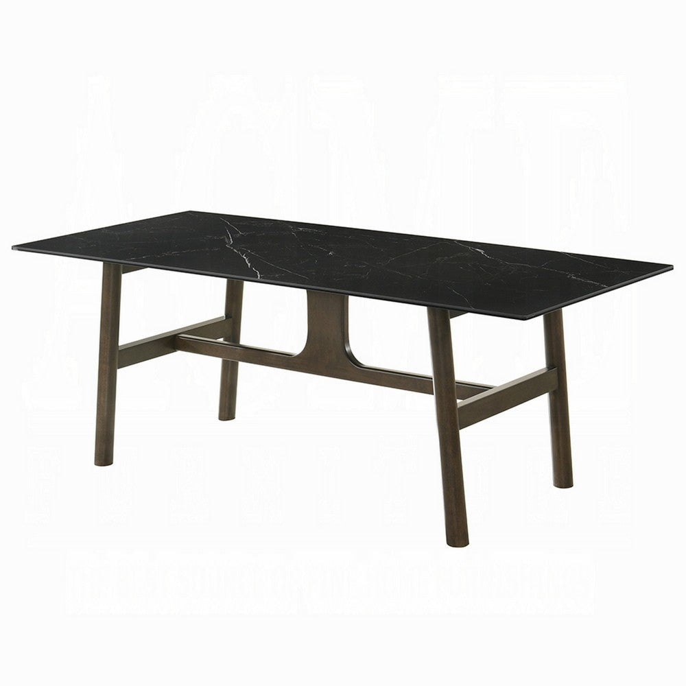 Eny Dining Table | 71’’ Ceramic Rectangular Top | Walnut Brown Wood BM337309