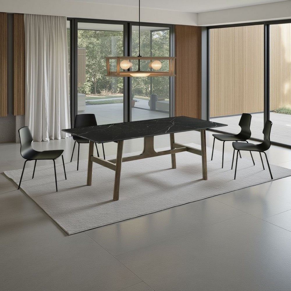Eny Dining Table | 71" Ceramic Rectangular Top | Walnut Brown Wood