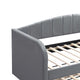 Keo Daybed with Pull Out Trundle | Channel Tufted Modern Gray Velvet