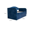 Keo Daybed with Pull Out Trundle | Channel Tufted Modern Blue Velvet