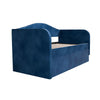 Keo Daybed with Pull Out Trundle | Channel Tufted Modern Blue Velvet