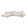 Doel 2pc Sectional Sofa Set w Right Facing Chaise | White Faux Leather BM337321