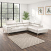 Doel 2pc Sectional Sofa Set w Right Facing Chaise | White Faux Leather