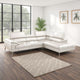 Doel 2pc Sectional Sofa Set w Right Facing Chaise | White Faux Leather