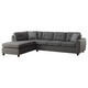 Esse Sectional Chaise Sofa w/ Storage Ottoman | 2 Accent Pillows | Gray BM337732