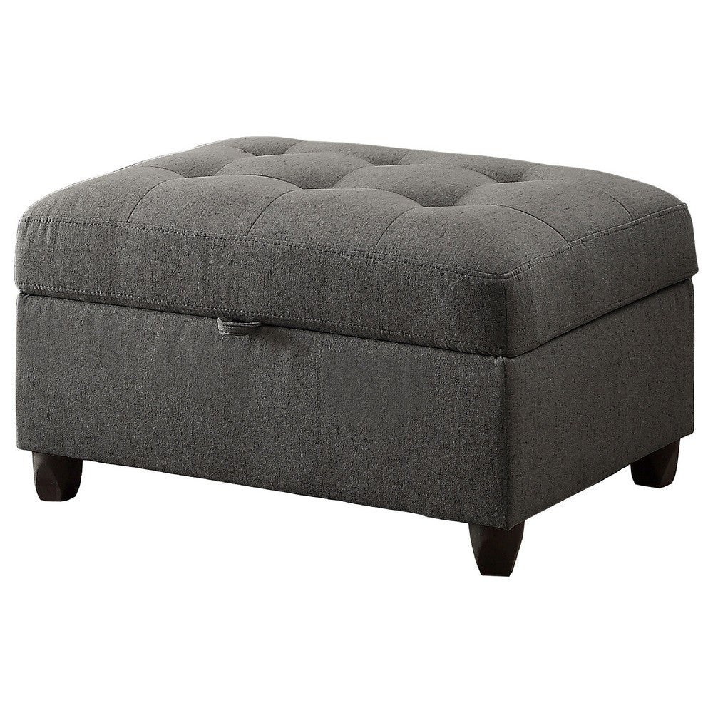 Esse Sectional Chaise Sofa w/ Storage Ottoman | 2 Accent Pillows | Gray BM337732