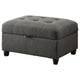 Esse Sectional Chaise Sofa w/ Storage Ottoman | 2 Accent Pillows | Gray BM337732