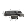 Esse Sectional Chaise Sofa w/ Storage Ottoman | 2 Accent Pillows | Gray BM337732