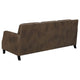 Rich 2pc Sofa Loveseat Set | Brass Nailhead Trim | Brown Top Grain Leather BM337733