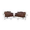 Vito 2pc Sofa Set | Nailhead Trim | Brown Tufted Top Grain Leather BM337735