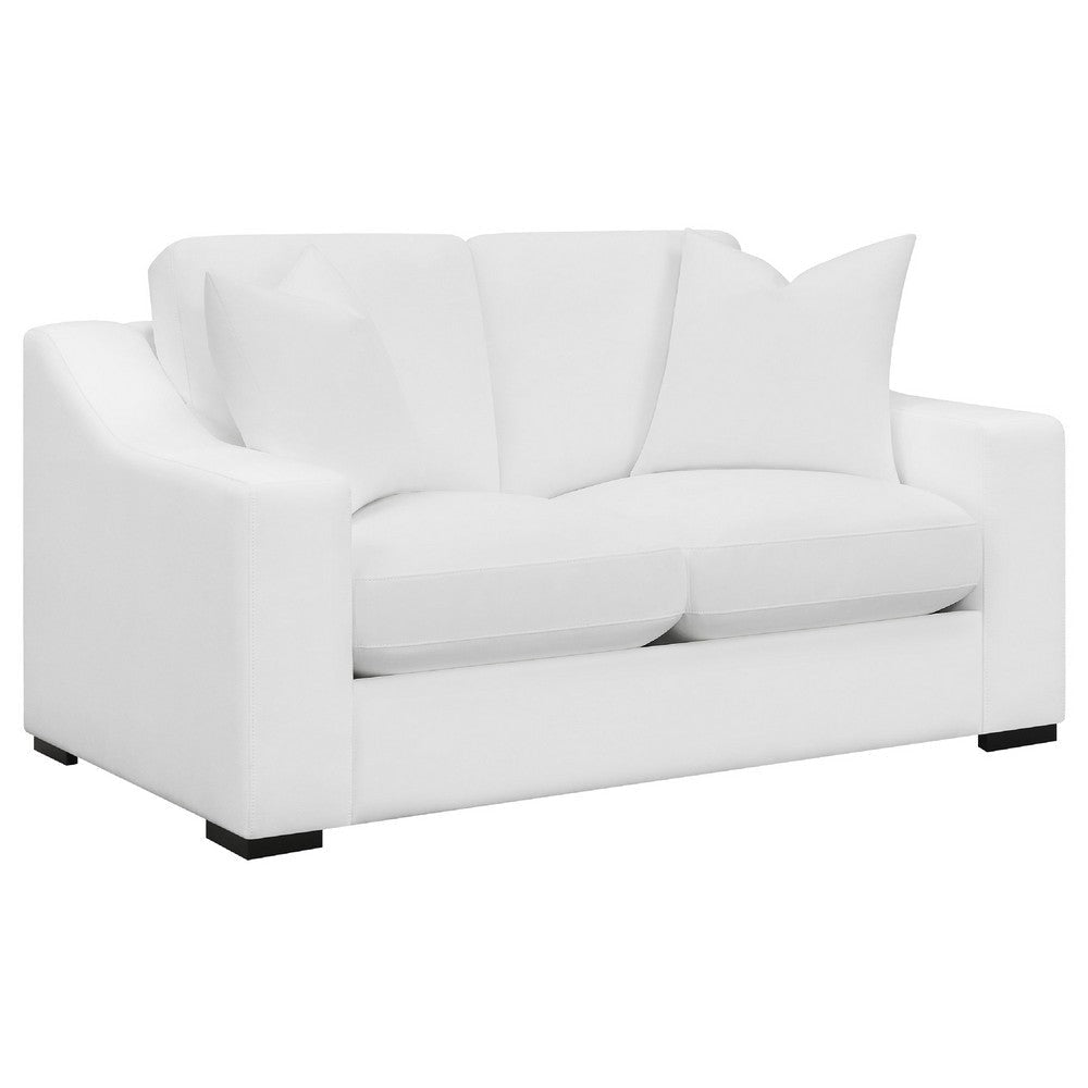 Shanice 2pc Living Room Sofa Set | 4 Accent Pillows | White Trillium BM337739