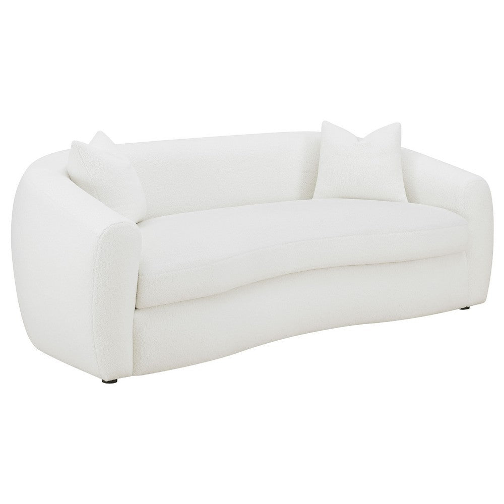 Viola 2pc Living Room Sofa Set | White Boucle & Faux Sheepskin BM337741