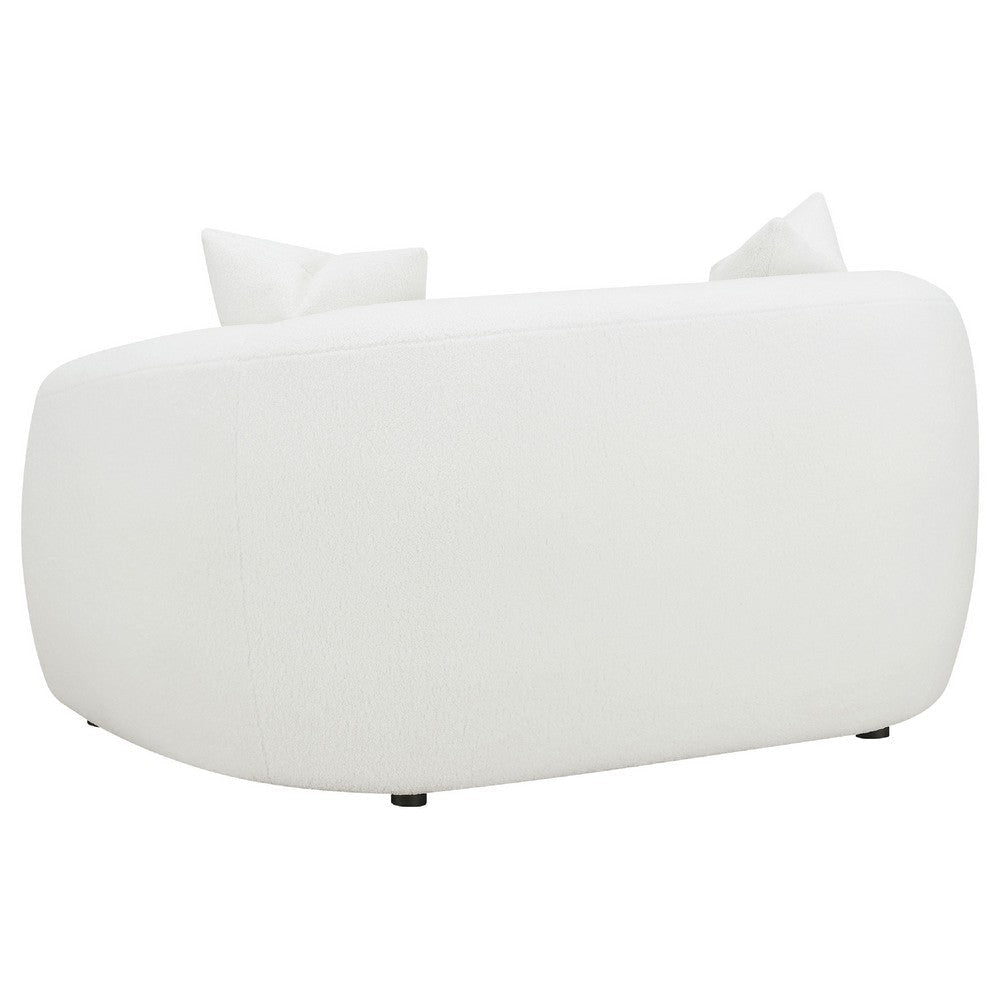 Viola 2pc Living Room Sofa Set | White Boucle & Faux Sheepskin BM337741