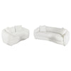 Viola 2pc Living Room Sofa Set | White Boucle & Faux Sheepskin