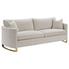 Lizzy 2pc Sofa & Loveseat Living Room Set | 4 Pillows | Beige Velvet BM337743