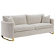 Lizzy 2pc Sofa & Loveseat Living Room Set | 4 Pillows | Beige Velvet BM337743