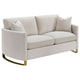 Lizzy 2pc Sofa & Loveseat Living Room Set | 4 Pillows | Beige Velvet BM337743