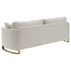 Lizzy 2pc Sofa & Loveseat Living Room Set | 4 Pillows | Beige Velvet BM337743