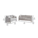 Lizzy 2pc Sofa & Loveseat Living Room Set | 4 Pillows | Beige Velvet BM337743