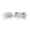 Tia 2pc Living Room Sofa Set w/ 6 Accent Pillows | White Boucle BM337745