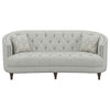 Tiffy 2pc Sofa Loveseat Set | C Shaped Gray Button Tufted Woven Fabric BM337747
