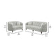 Tiffy 2pc Sofa Loveseat Set | C Shaped Gray Button Tufted Woven Fabric BM337747