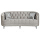 Tiffy 2pc Sofa Loveseat Set | C Shaped Gray Rhinestone Tufted Velvet