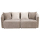 Tovi 2pc Living Room Set | Shelter Back Sofa | 7 Accent Pillows | Latte Chenille BM337751