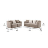 Tovi 2pc Living Room Set | Shelter Back Sofa | 7 Accent Pillows | Latte Chenille BM337751