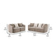 Tovi 2pc Living Room Set | Shelter Back Sofa | 7 Accent Pillows | Latte Chenille BM337751