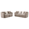 Tovi 2pc Living Room Set | Shelter Back Sofa | 7 Accent Pillows | Latte Chenille