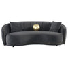 Buo 2pc Living Room Set | Sofa & Loveseat | Gold Trim | Dark Gray Velvet BM337753