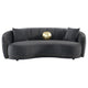 Buo 2pc Living Room Set | Sofa & Loveseat | Gold Trim | Dark Gray Velvet BM337753