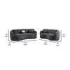 Buo 2pc Living Room Set | Sofa & Loveseat | Gold Trim | Dark Gray Velvet BM337753