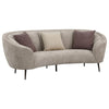 Zui 2pc Sofa Loveseat Set | Modern Curved Shape Beige Tufted Fabric | 4 Pillows BM337754