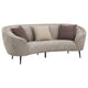 Zui 2pc Sofa Loveseat Set | Modern Curved Shape Beige Tufted Fabric | 4 Pillows BM337754