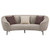 Zui 2pc Sofa Loveseat Set | Modern Curved Shape Beige Tufted Fabric | 4 Pillows BM337754