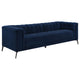 Avvy 2pc Sofa Set | Tuxedo Arms | Black Metal Legs | Blue Matte Velvet BM337756