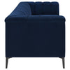 Avvy 2pc Sofa Set | Tuxedo Arms | Black Metal Legs | Blue Matte Velvet BM337756