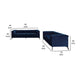 Avvy 2pc Sofa Set | Tuxedo Arms | Black Metal Legs | Blue Matte Velvet BM337756