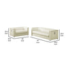 Avya 2pc Living Room Set | Track Arms Sofa & Loveseat | Ivory Faux Leather BM337758