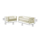 Avya 2pc Living Room Set | Track Arms Sofa & Loveseat | Ivory Faux Leather BM337758