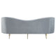Enzo 2pc Living Room Sofa Set | Modern Curved | Gray Channel Tufted Velvet BM337765