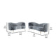 Enzo 2pc Living Room Sofa Set | Modern Curved | Gray Channel Tufted Velvet BM337765