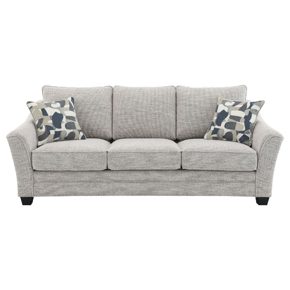 Kito 2pc Living Room Sofa Set | Modern Sloped Arms | Light Gray Boucle BM337773